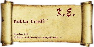 Kukta Ernő névjegykártya